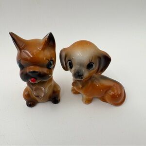 Vintage Japan Kitsch Puppies Dogs Ceramic Figures